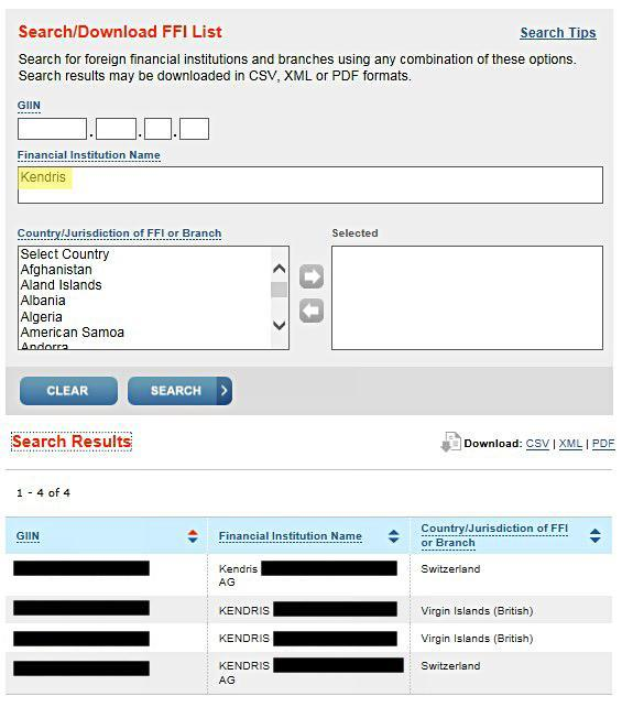 FATCA Lookup: All about the GIIN | KENDRIS